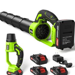 VASG Cordless Leaf Blower with 3 Batteries & Fast Charger Lightweight Variable Speed