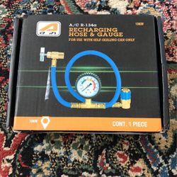Aain LX1383V AC Recharge Hose with Gauge Extra Long 24 inch Hose,r134a Charging Hose with Gauge Fits for Car AC Air CONDITIONING Refriger.
