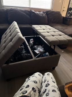 Beige ottoman