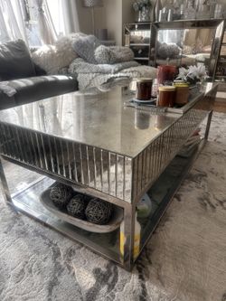 Large Glam Mirrored Coffee Table