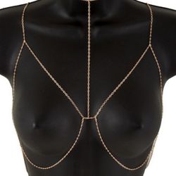 chain body jewelry/ choker detail bra
