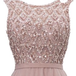 Baby Pink Plus Size Evening Gown