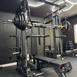 LLERO Commercial P1 Smith Machine - Weights, Mats & Bench Included - Free Delivery & Assembly
