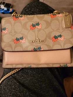 Coach Signature Strawberry Print Crossbody Bag