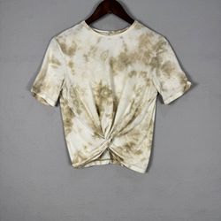 Lululemon Womens Tie Dye Twist Front Tee Beige XS S No Tags