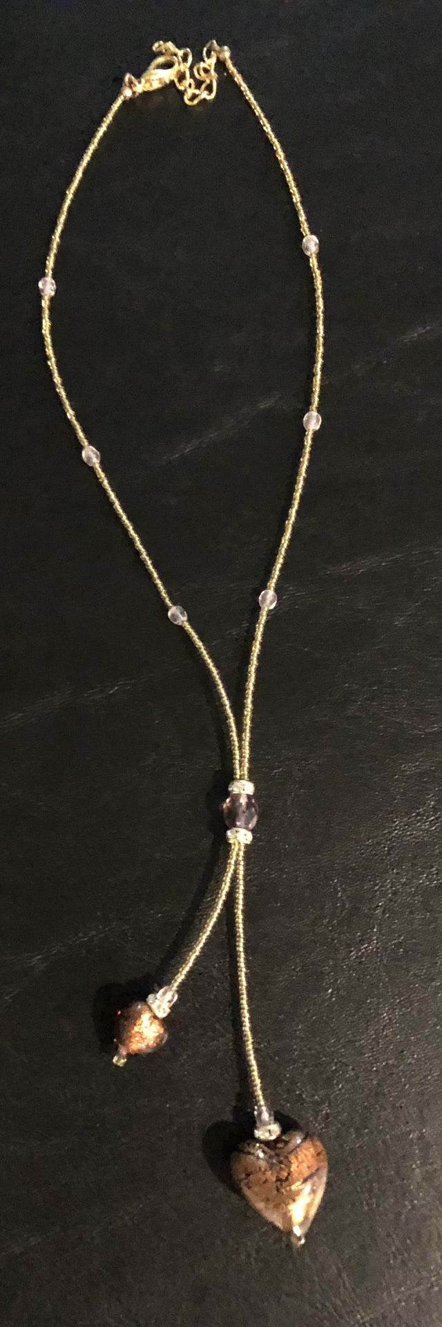 Gold, purple, and copper colored choker necklace from Italy
