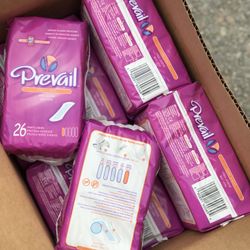 Prevail Bladder Control Pads.  1Box (12 Packs - 312 Pieces ).