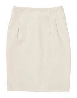 Cream Pleated slim Skirt size 0 XS