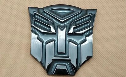 3D Transformers Autobots Optimus Prime Black Metal Emblem Badge