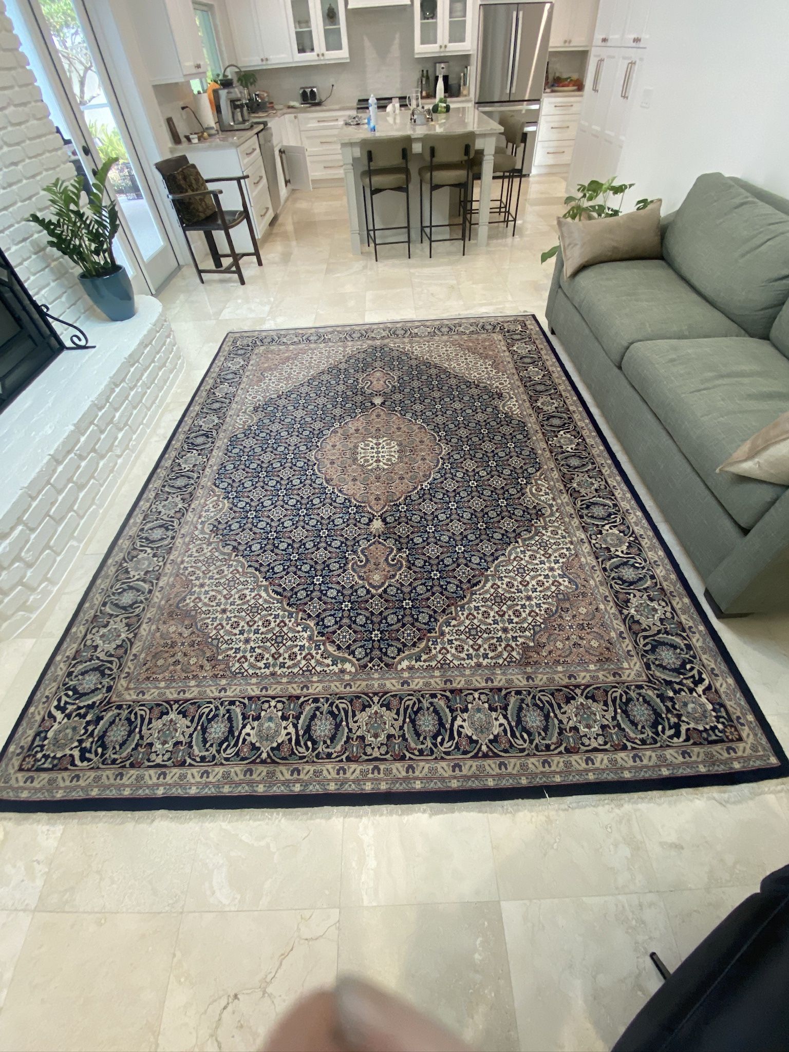 Vintage Kashan 8x10 Wool Rug