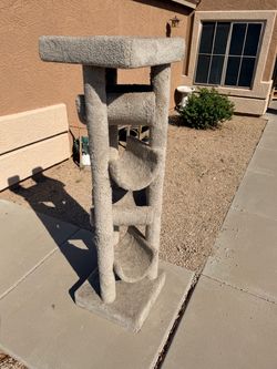 69” Beige Carpet Cat Tree Stand