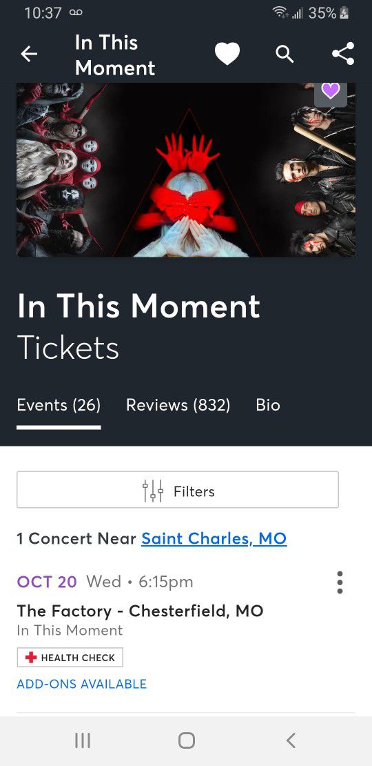 2 In This Moment/Black Veil Bride Tickets