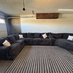 Gray Sectional Sofa Couch Sala 