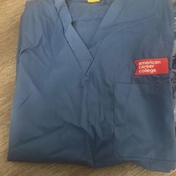 American Career College Blue Scrubs Small