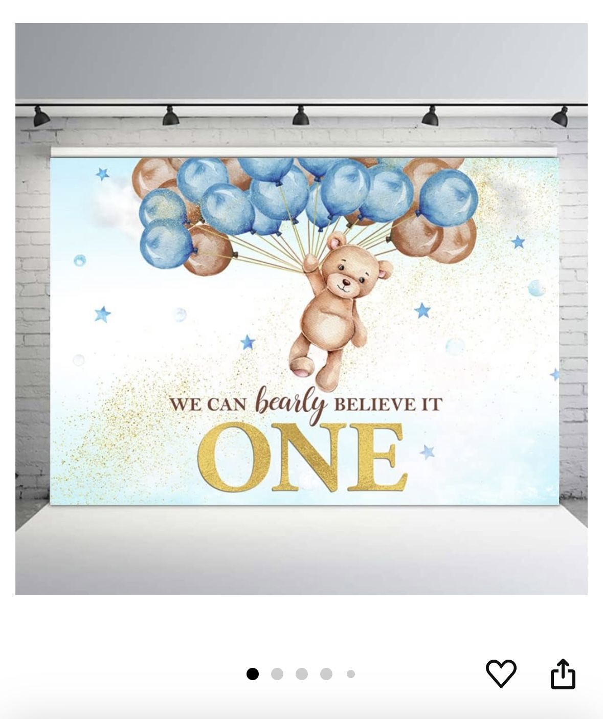 Backdrop For 1st Birthday And a Few balloons With Party Hats