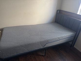 Twin XL Bed Frame with USB Ports + CoolSense Mattress from Wayfair