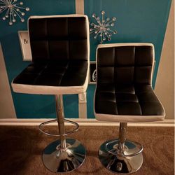 Two Adjustable Bar Stool Chairs