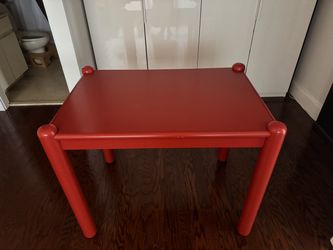 Red Table with Rounded Legs