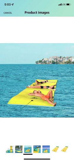 Floating Water Mat for Lake, Pool, and Sea, 3-Layer XPE Foam  9'/10'/12'/15'/18' x 6' Water Pad with Storage Straps for Adults Outdoor  Water Activities 