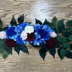 Navy And Blush Floral Swag