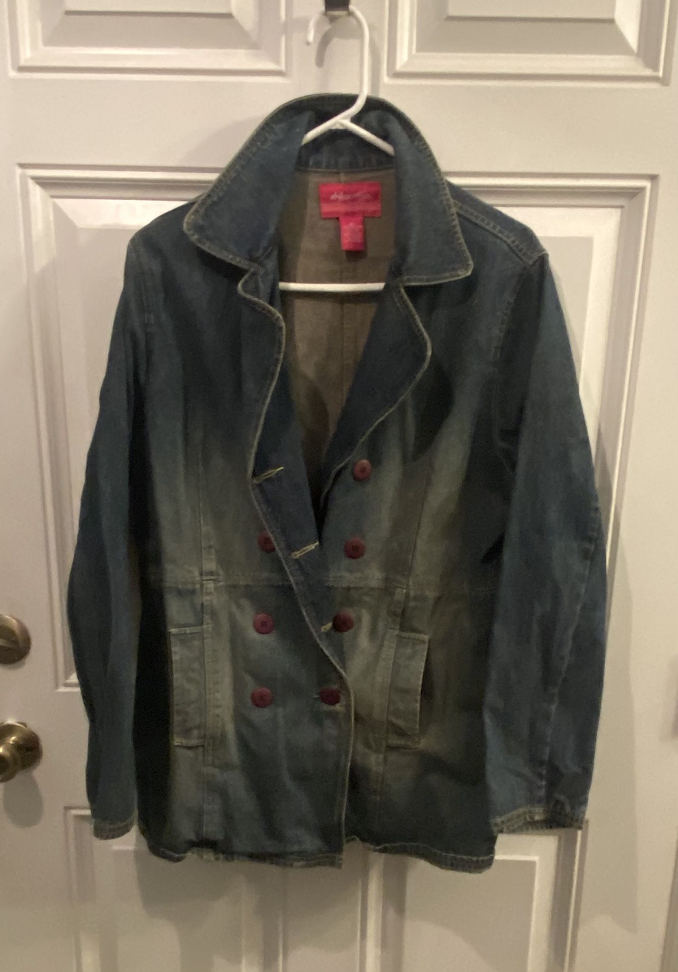 Xhilaration Blue Double-Breasted Denim Jacket