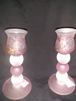Romanian crystal candle holders