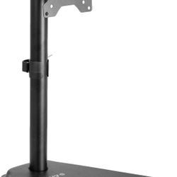 VIVO Single Monitor Desk Stand, Holds Screens up to 32 inch Regular and 38 inch Ultrawide, Freestanding VESA Steel Mount Base, Adjustable Height