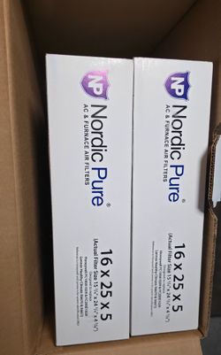 Nordic Pure 16x25x5 MERV 12 Air Filter 2-Pack Honeywell Replacement