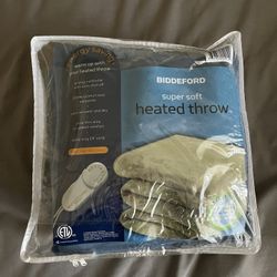 Blue Heated Throw Blanket