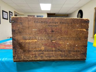 Old loaded shot shells wooden box