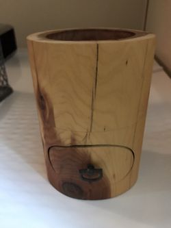 Small wood trinket holder with drawer