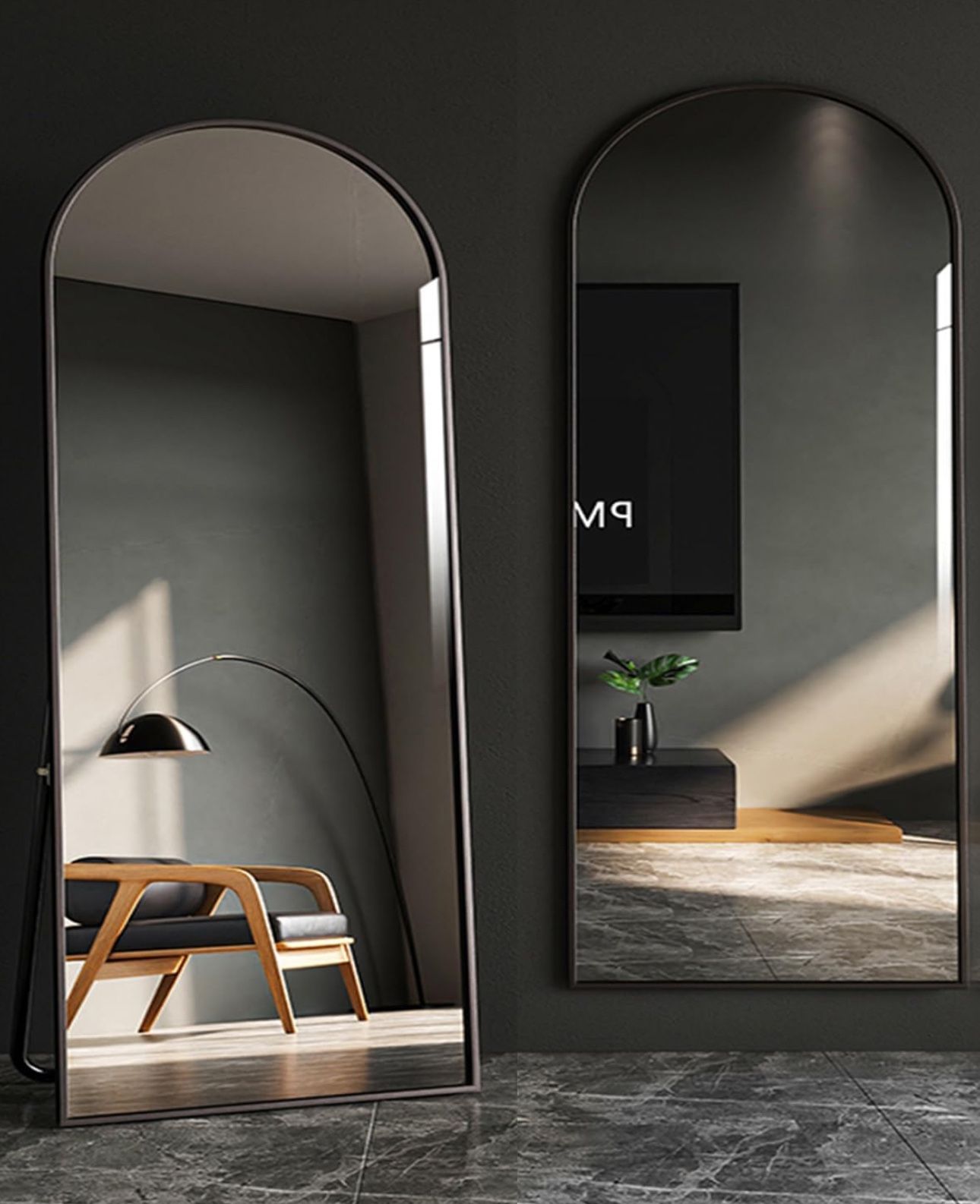 71"x30" Arched Full Length Mirror Free Standing Leaning Mirror Hanging Mounted Mirror Aluminum Frame Modern Simple Home Decor for Living Room Bedroom,All Products : American Fashion Style Bags On Sale