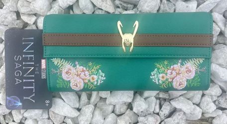 Loungefly Disney Marvel Loki Floral Embroidered Wallet