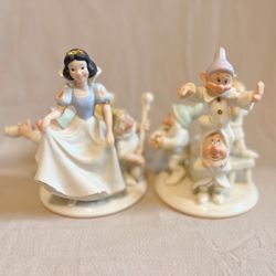 2002 Disney Lenox Snow White & the Seven Dwarfs Candlesticks Set Rare - Retired