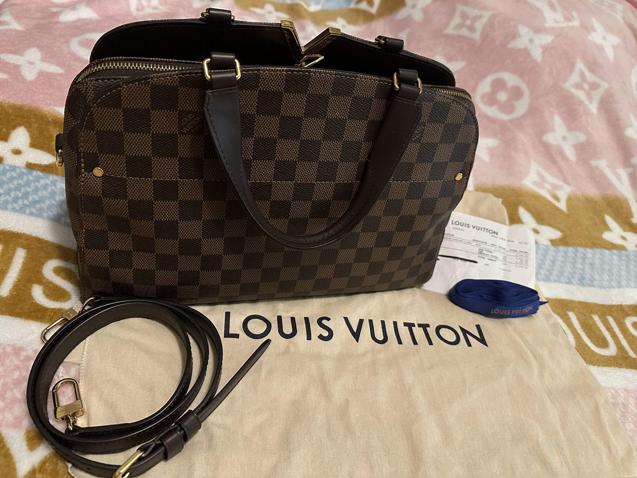100% Authentic Louis Vuitton Brown Kensington Bowling Canvas bag
