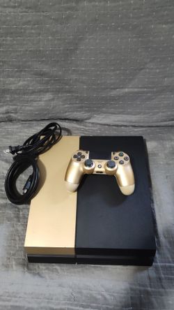 PlayStation 4 Gold Console bundle Sony fully working and tested includes all cables and controller - PS4 video game console