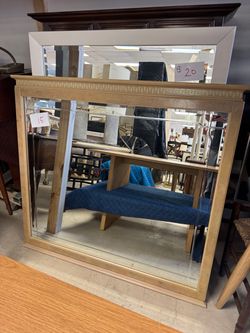 Large Wall Mirror with Wood Frame