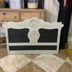 Headboard was going to turn into a bench. Black areas are chalkboard