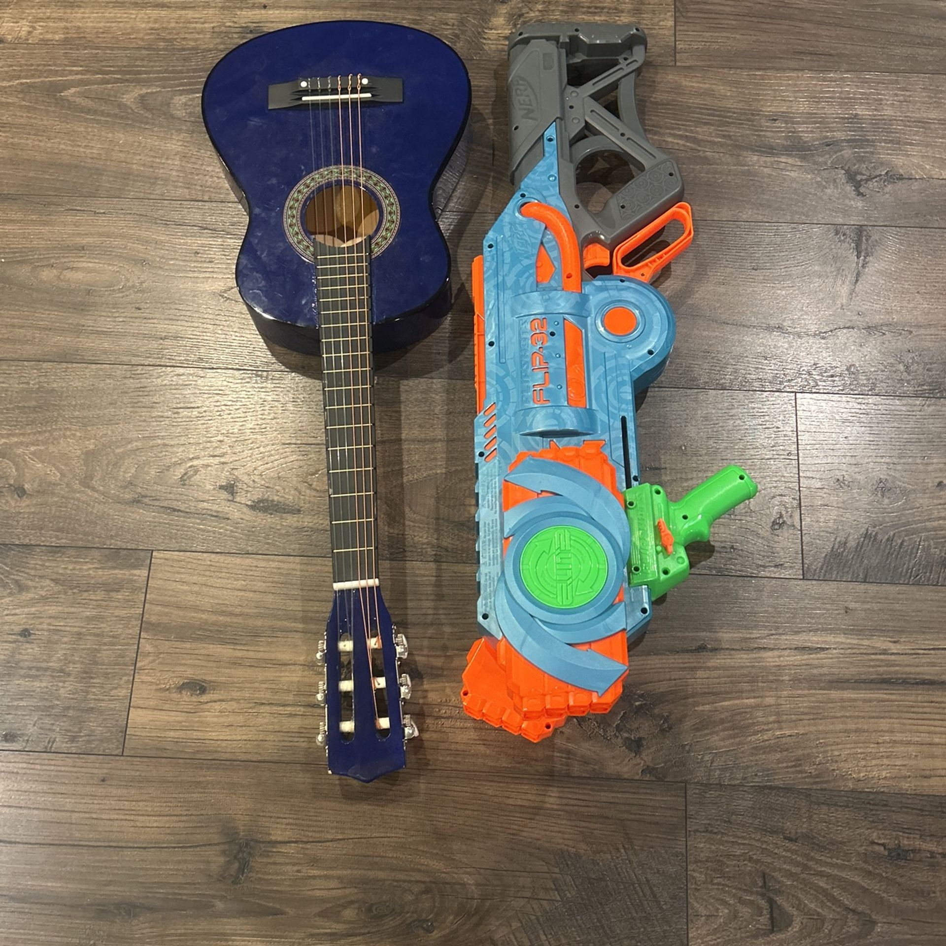 Nerf Gun And Blue Guitar
