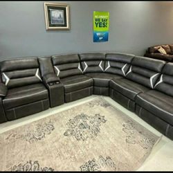 Same Day Delivery Ashley Furniture Kincord Gray Power Reclining Sectional Couch