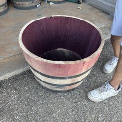 Oak Barrel Planters 