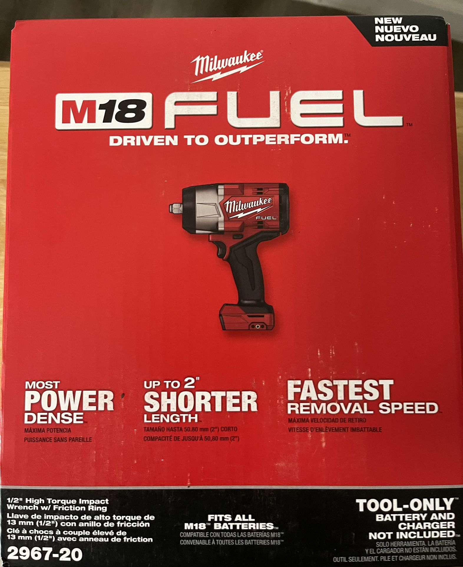 M18 FUEL 18V Lithium-lon Brushless Cordless 1/2 in. Impact Wrench with Friction Ring (Tool-Only)