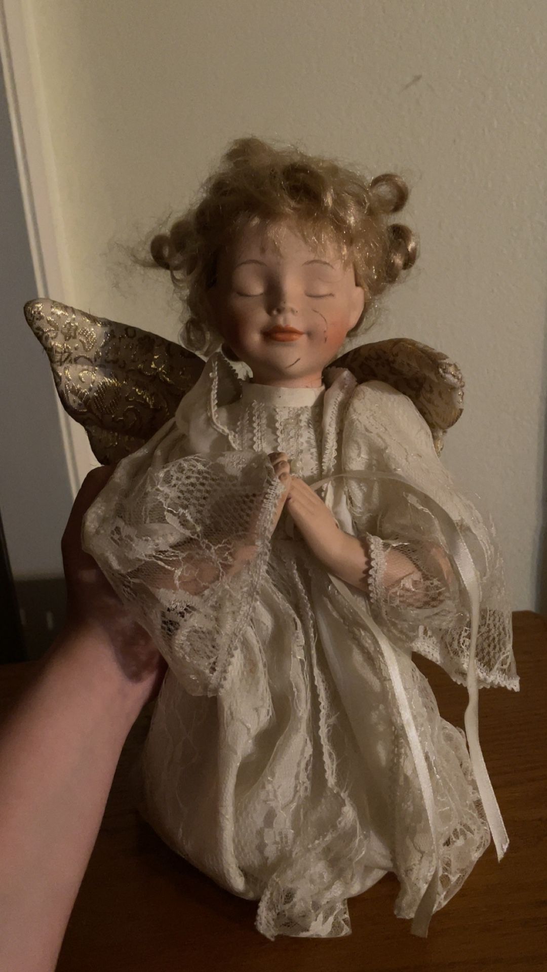 Porcelain Praying Angel Doll