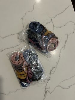New Multicolor Fabric Hair Ties – 2 Packs
