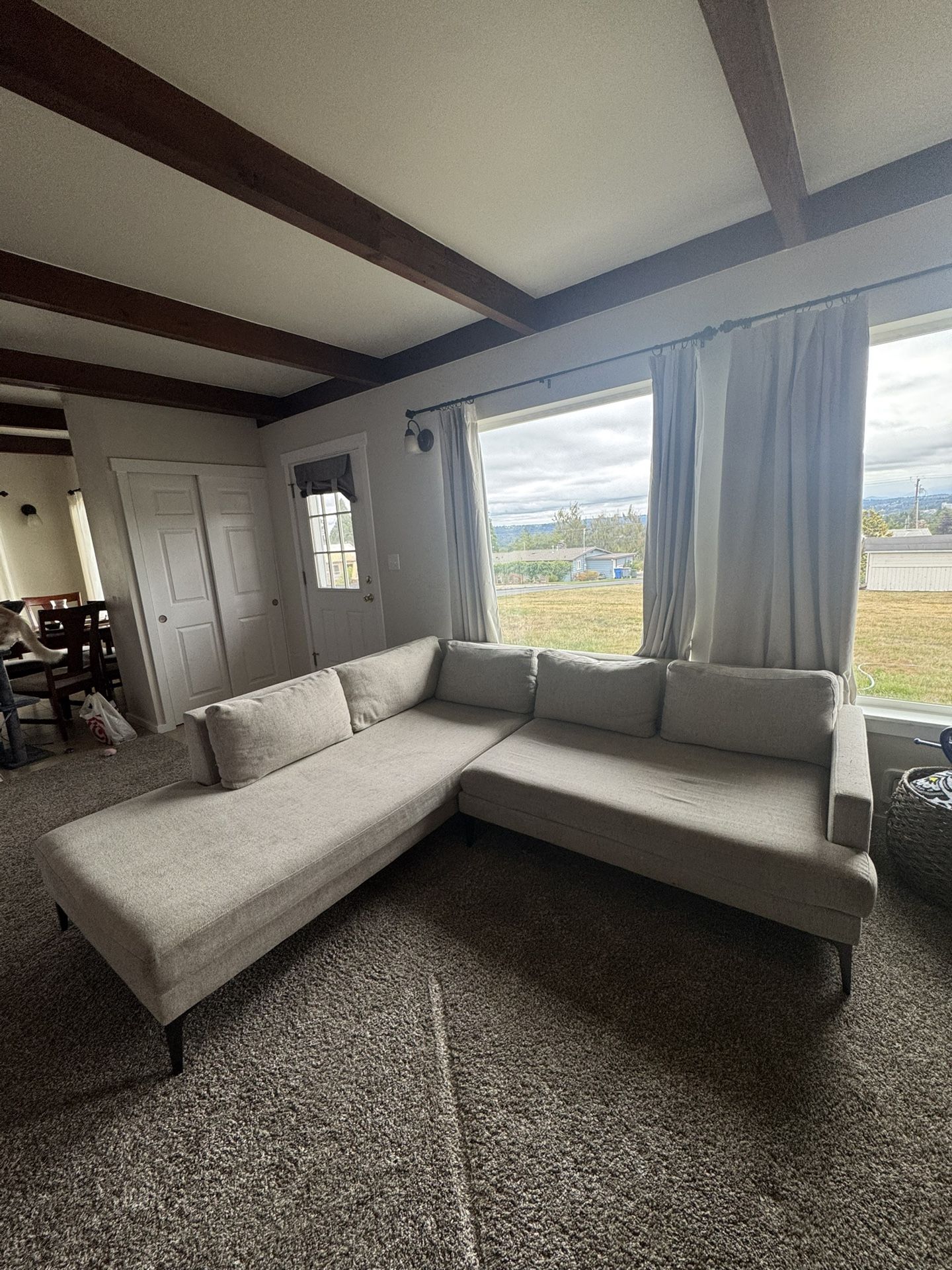 West Elm Andes 2-Piece Sectional: Stone Gray