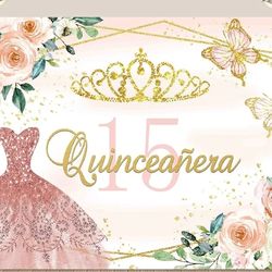 quincianera 15th Birthday backdrop banner