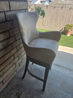 Upholstered Bar Stool with Nailhead Trim