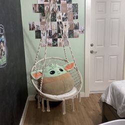 Beige hanging chair 