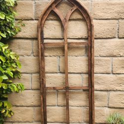 46" H, Halstito Brown Arch Wood Shabby Chic Distressed Wall Decor Wall Hanging