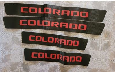 For Chevy/Chevrolet Colorado Door Sill Protector 4D Carbon Fiber Sticker